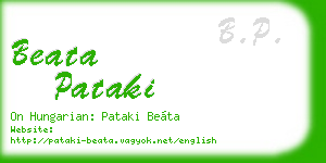 beata pataki business card